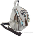 Mochila de linho com borla Ruyi estilo boêmio feita à mão